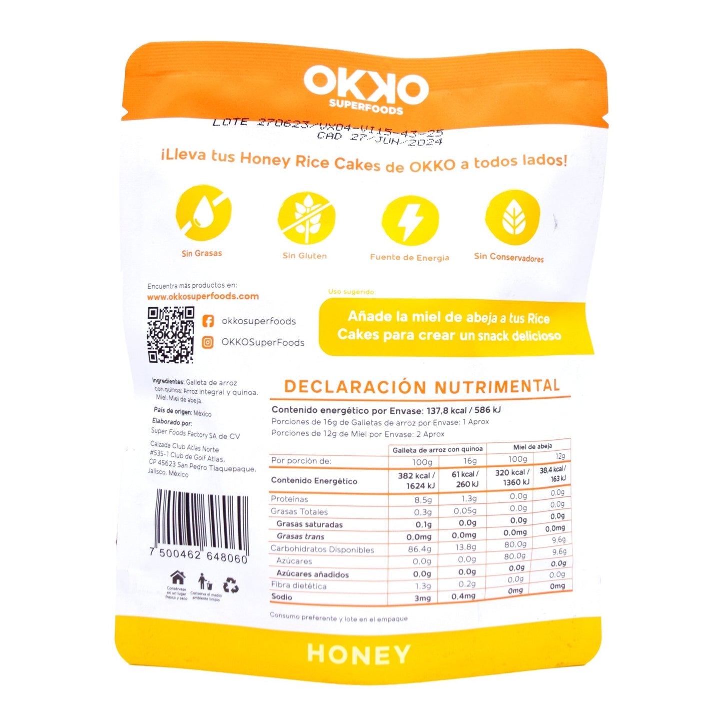 Honey Rice Cakes 32 G (OKKO)
