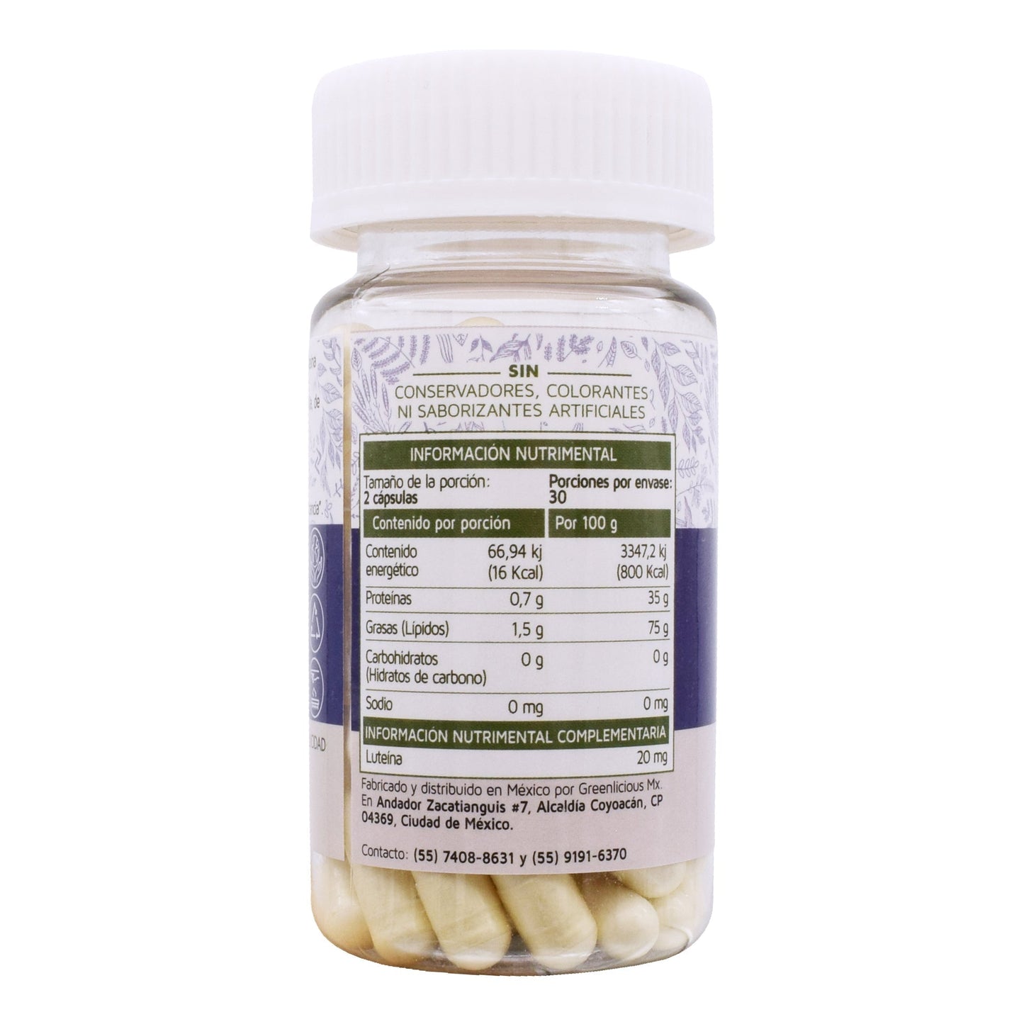 Luteina 60 Cápsulas (GREENLICIOUS MX)