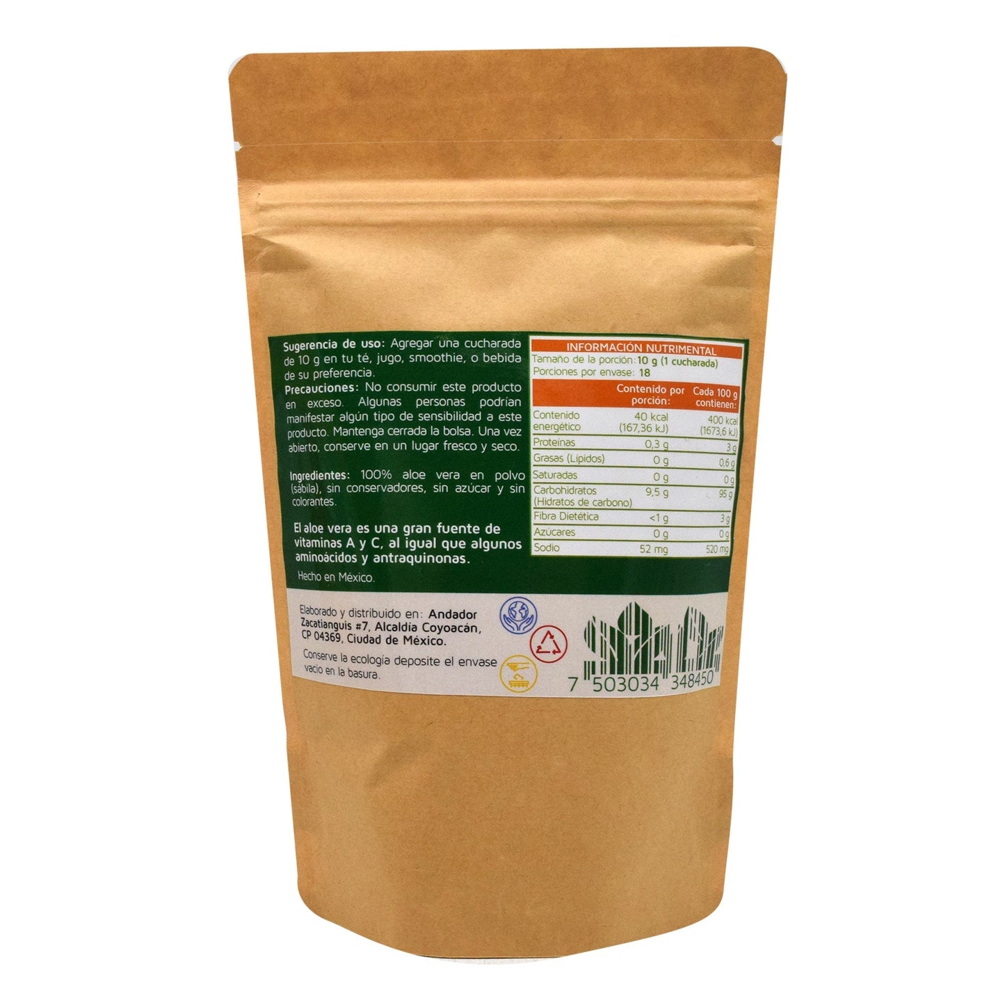 Aloe Vera 180 G (GREENLICIOUS MX)