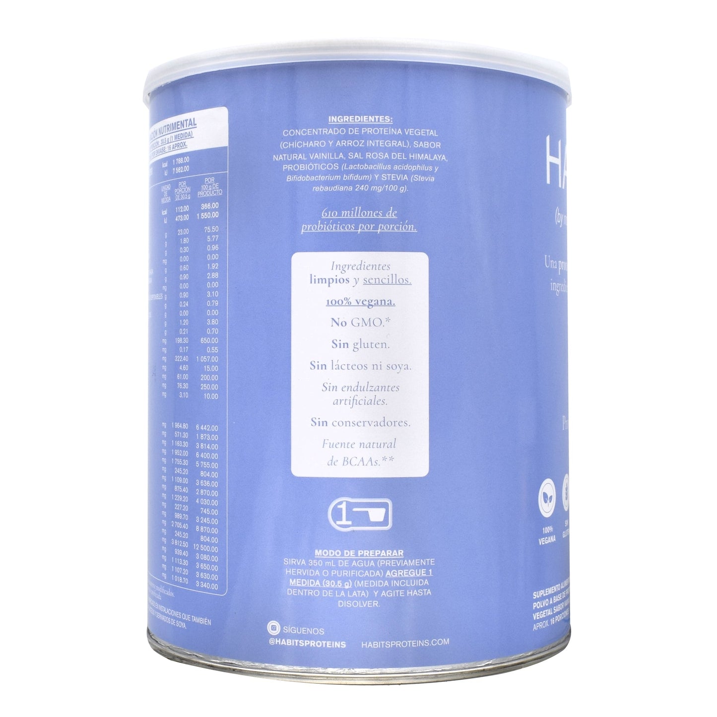 Proteina Vegana Vainilla 488 G (HABITS)