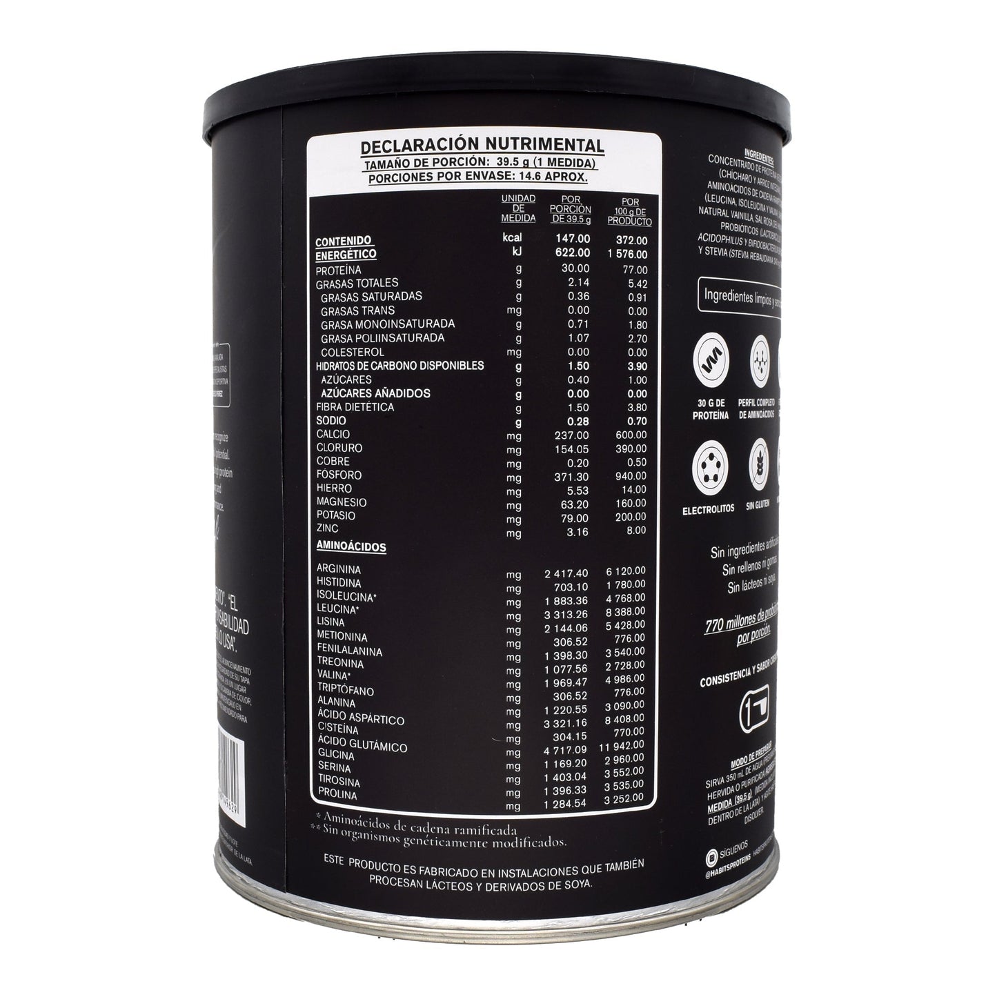 Proteina Vegetal High Performance Vainilla 578 G (HABITS)