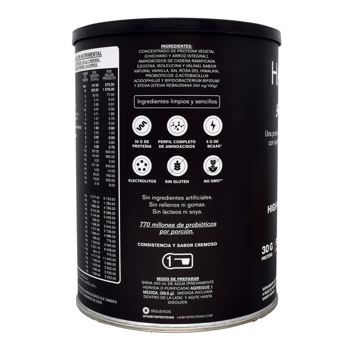 Proteina Vegetal High Performance Vainilla 578 G (HABITS)