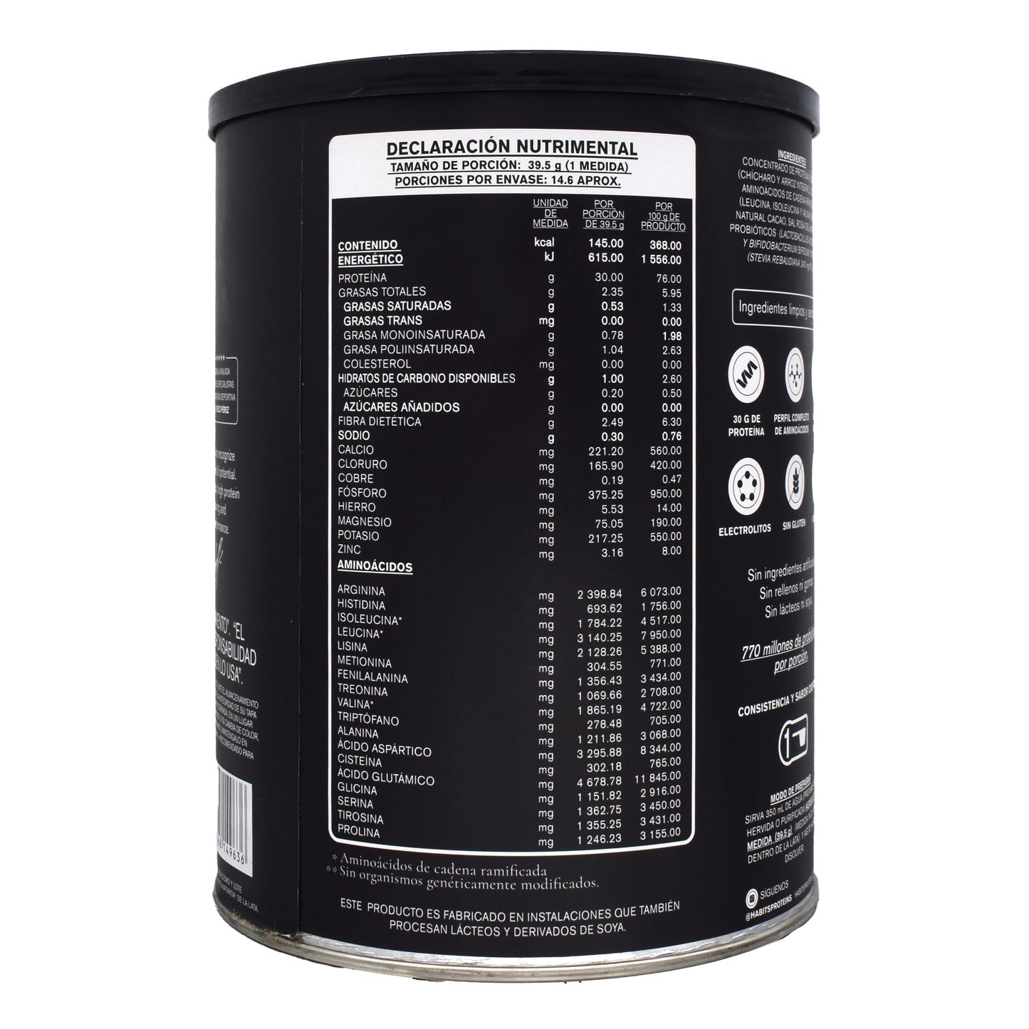 Proteina Vegetal Hihg Performance Cacao 578 G (HABITS)