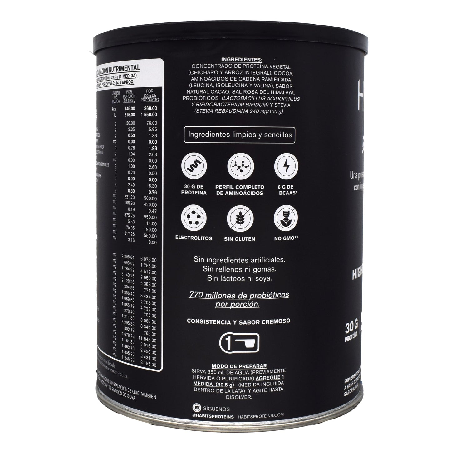 Proteina Vegetal Hihg Performance Cacao 578 G (HABITS)