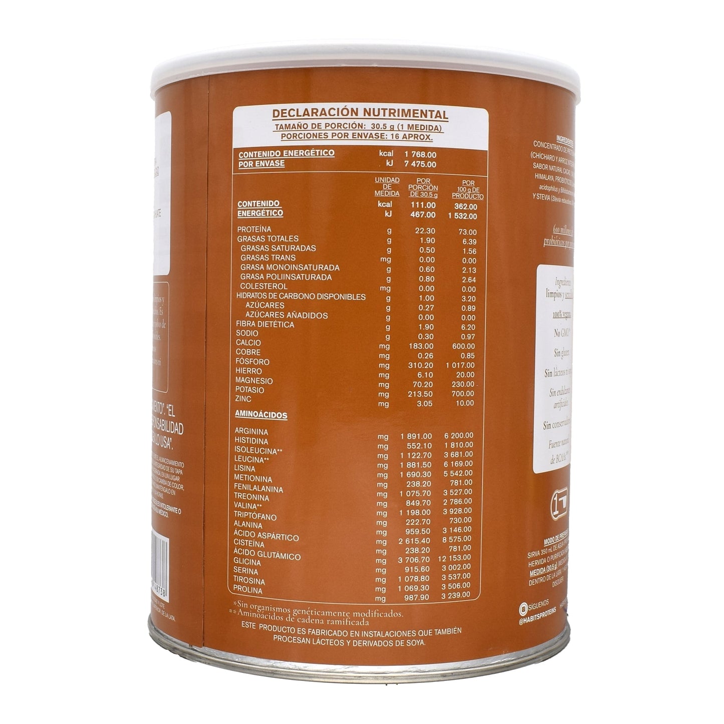 Proteina Vegana  Cacao 488 G (HABITS)