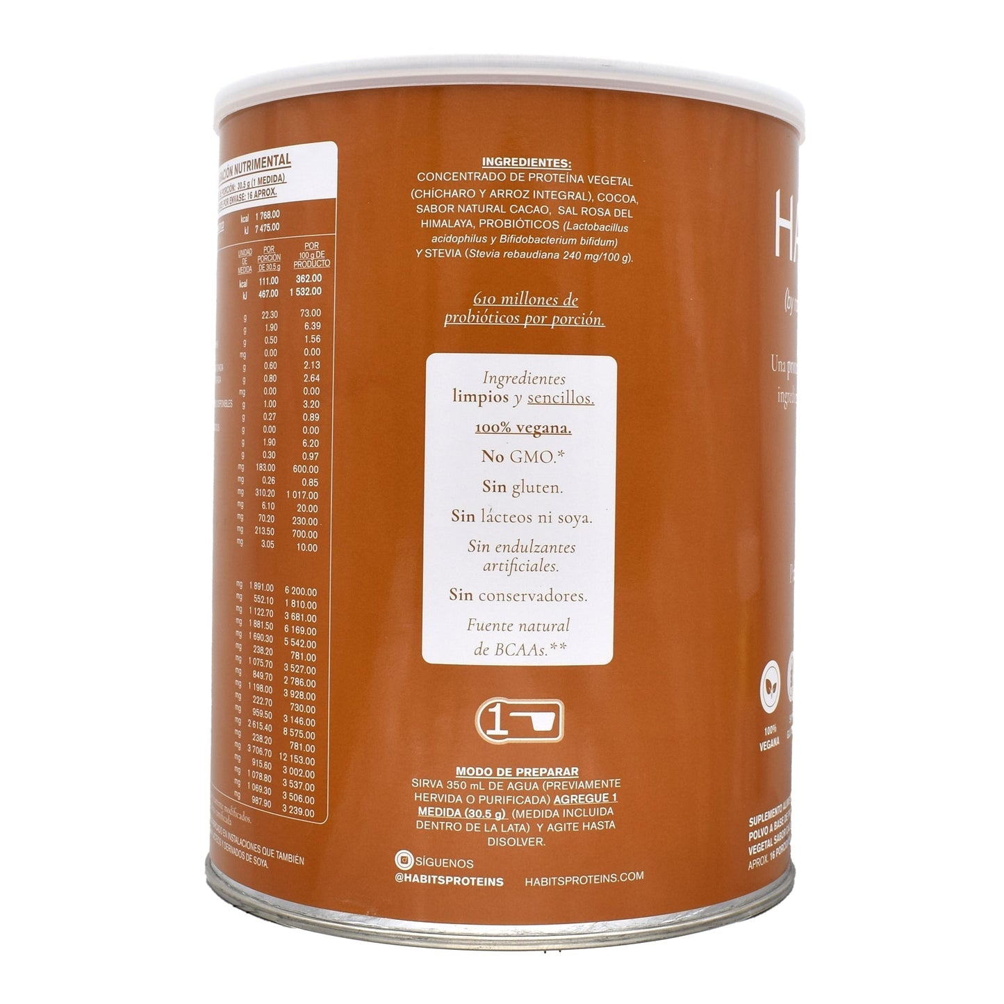 Proteina Vegana  Cacao 488 G (HABITS)