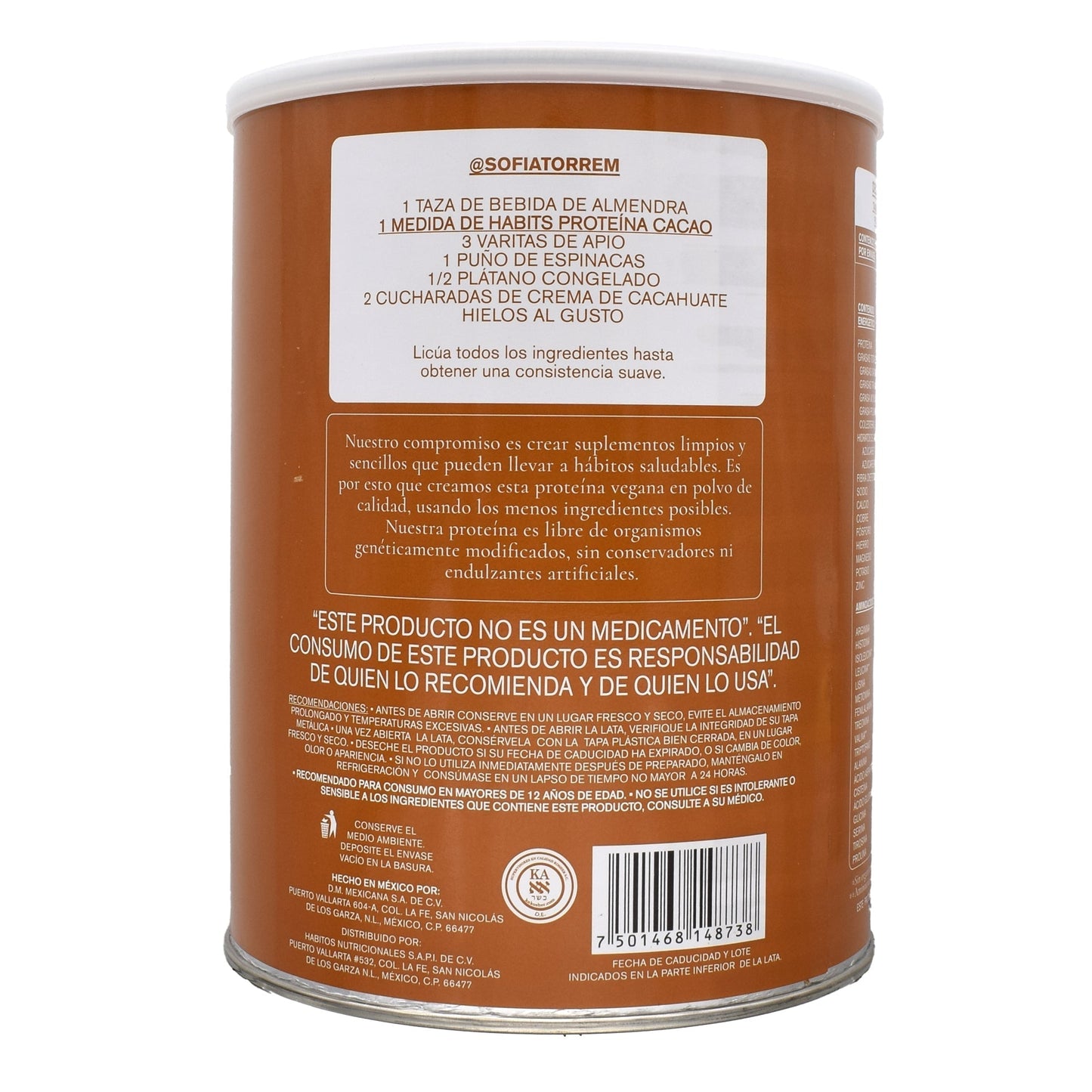 Proteina Vegana  Cacao 488 G (HABITS)