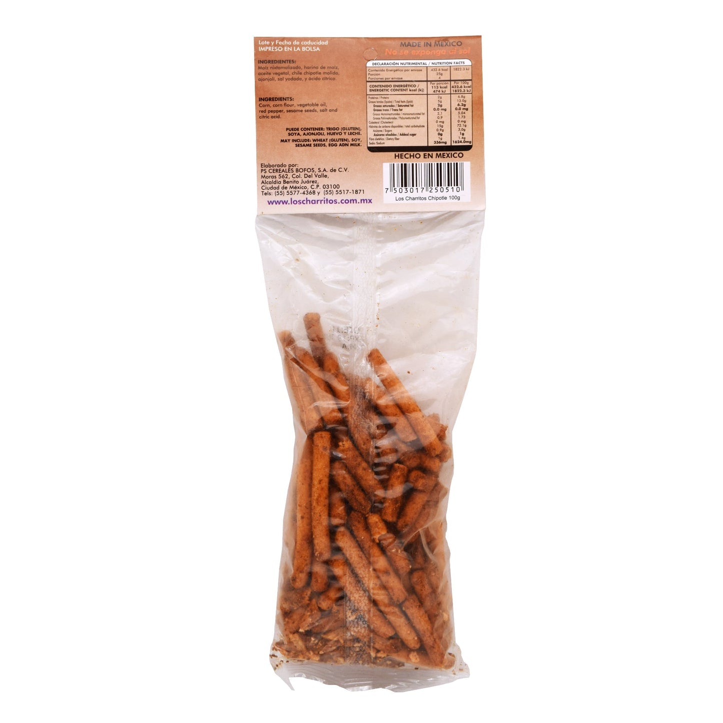 Churritos De Ajonjoli Sab Chipotle 100 G (Caja 15) (LOS CHARRITOS)