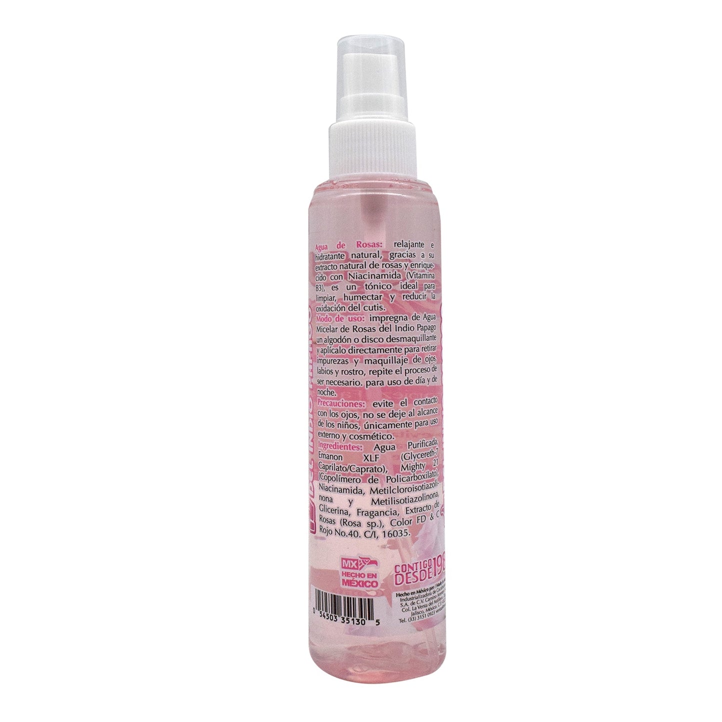 Agua Micelar Con Agua De Rosas 100 Mililitros (DEL INDIO PAPAGO)