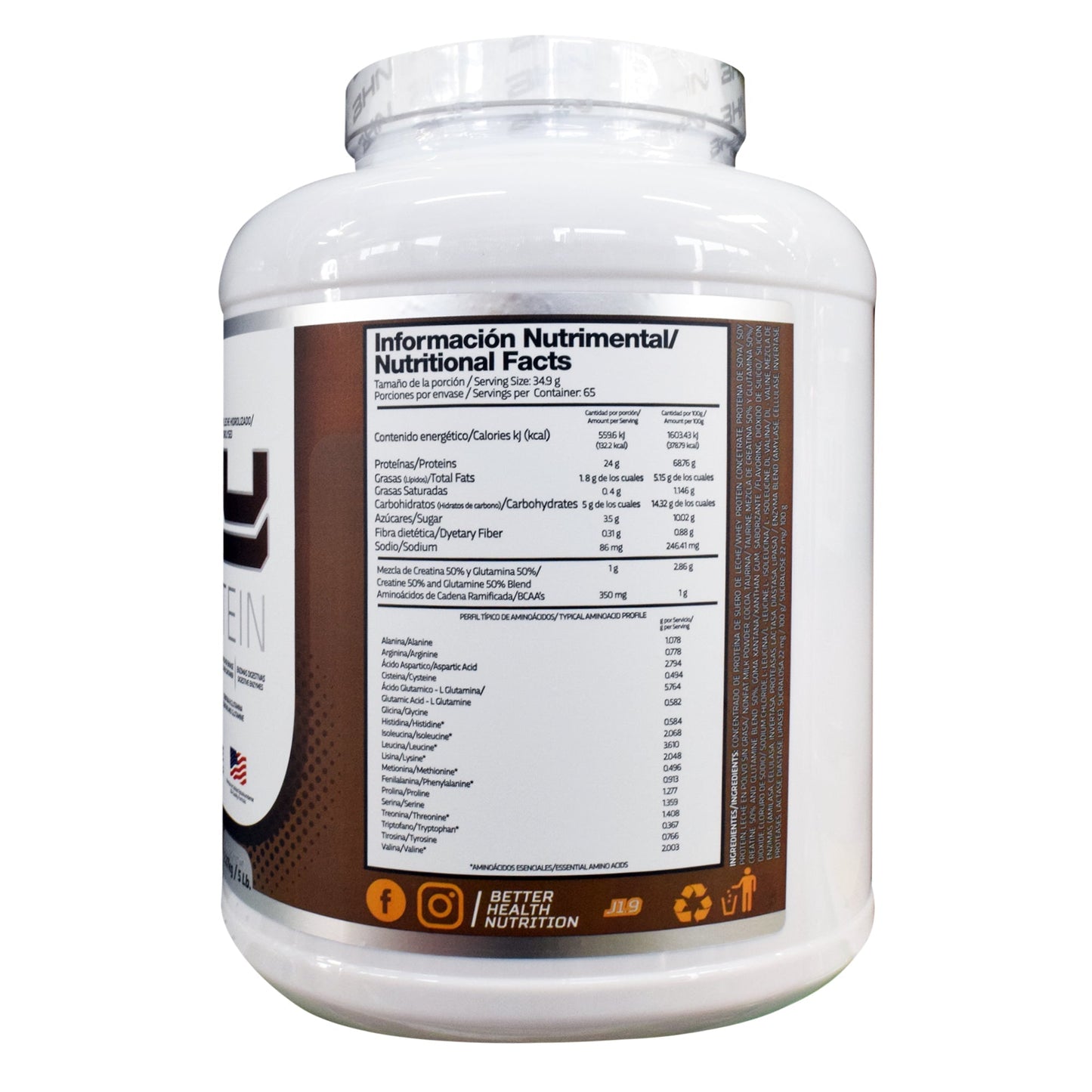 Whey Protein Sabor Chocolate 5 Lb (BHN)