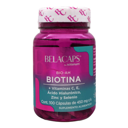 Biotina Vit C Vit E Acido Hialuronico Zinc Selenio 100 Cápsulas (SOLANUM BELACAPS)