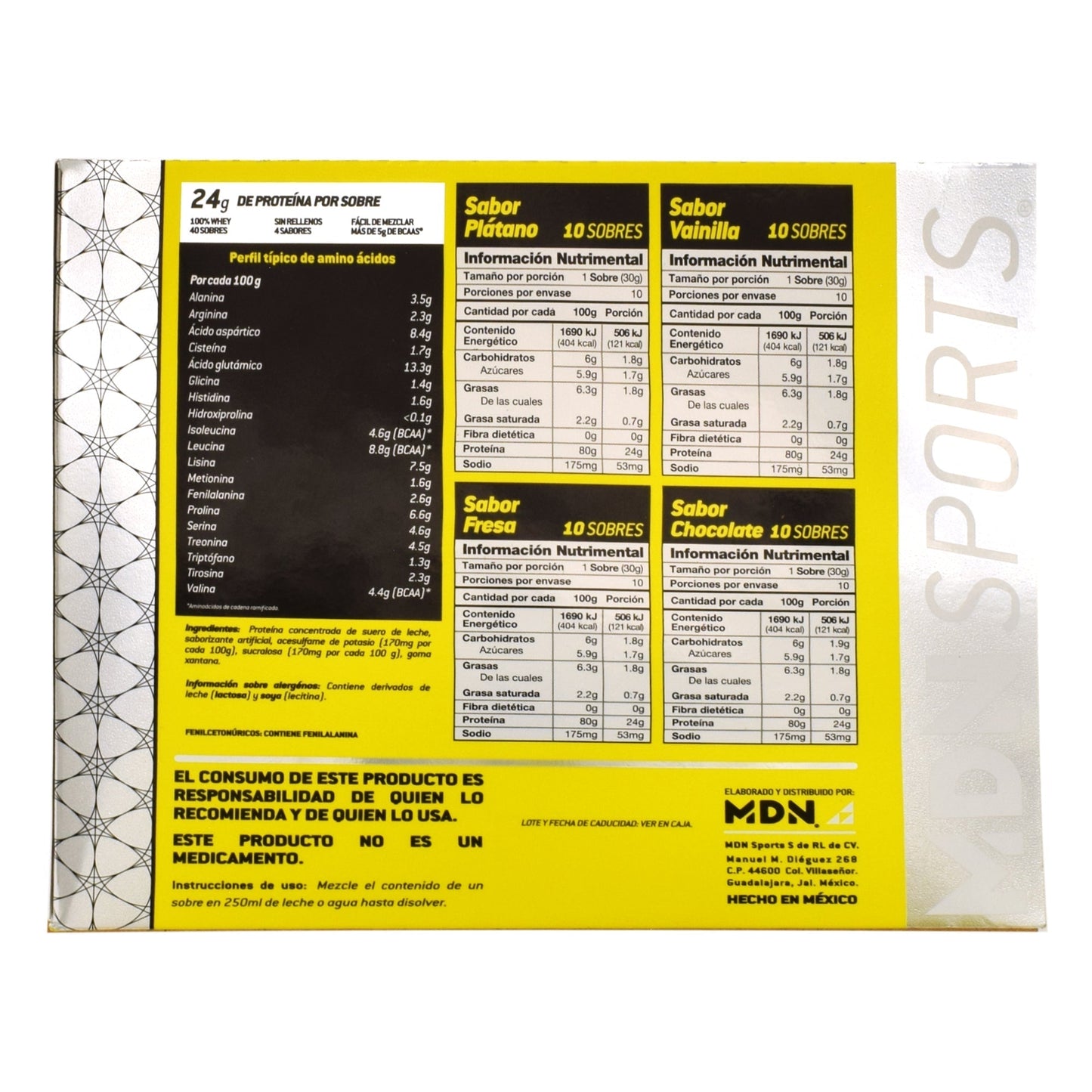 Whey Ner Varios Sabores 30 G (Paquete 40) (MDN SPORTS)