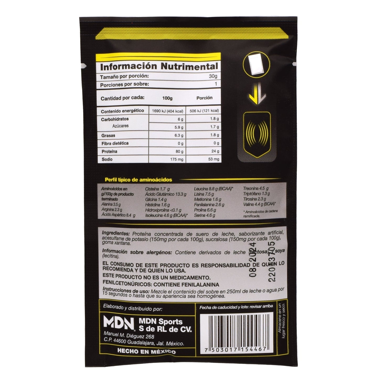 Whey Ner Varios Sabores 30 G (Paquete 40) (MDN SPORTS)