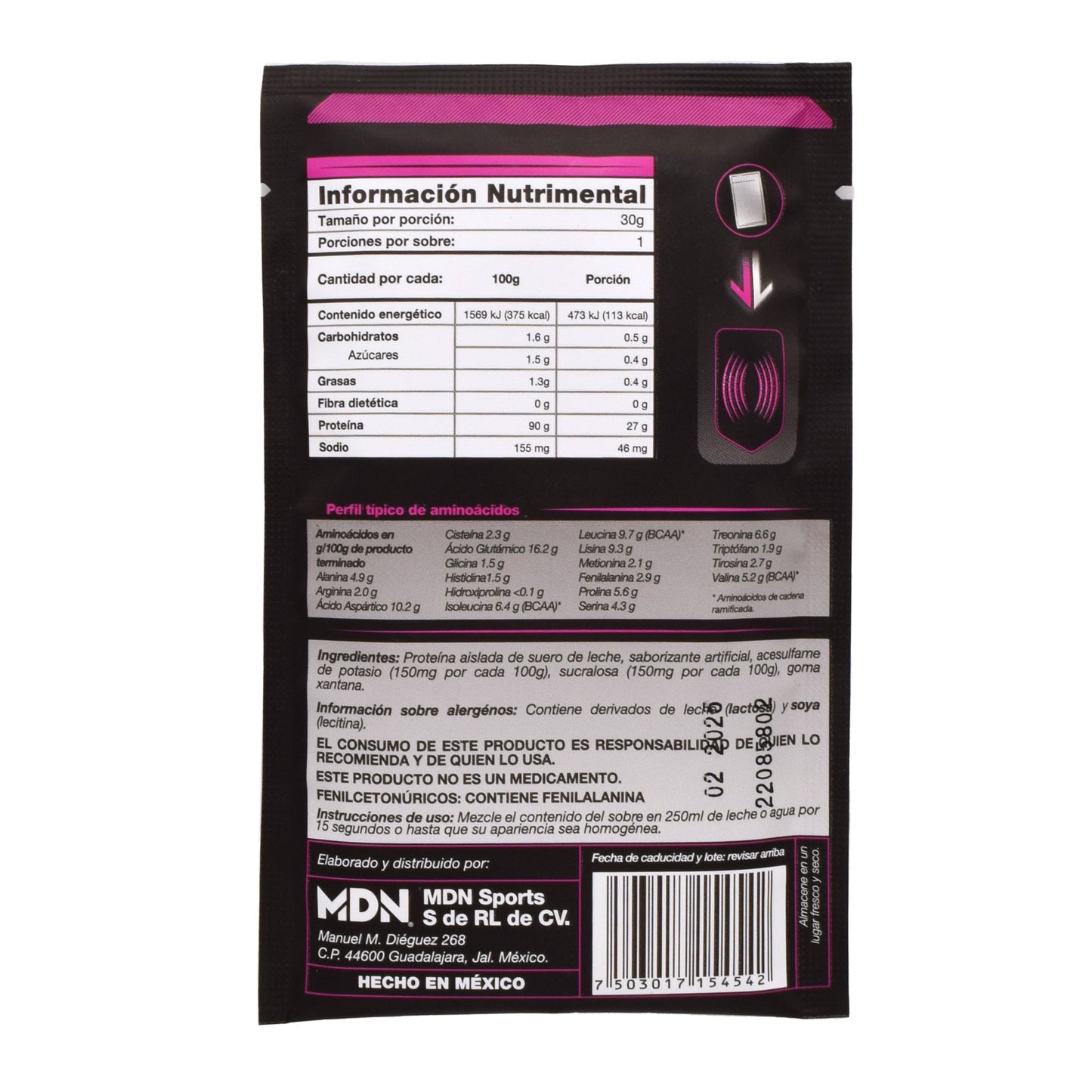 Whey Ner Isolate Varios Sabores 30 G (Paquete 40) (MDN SPORTS)