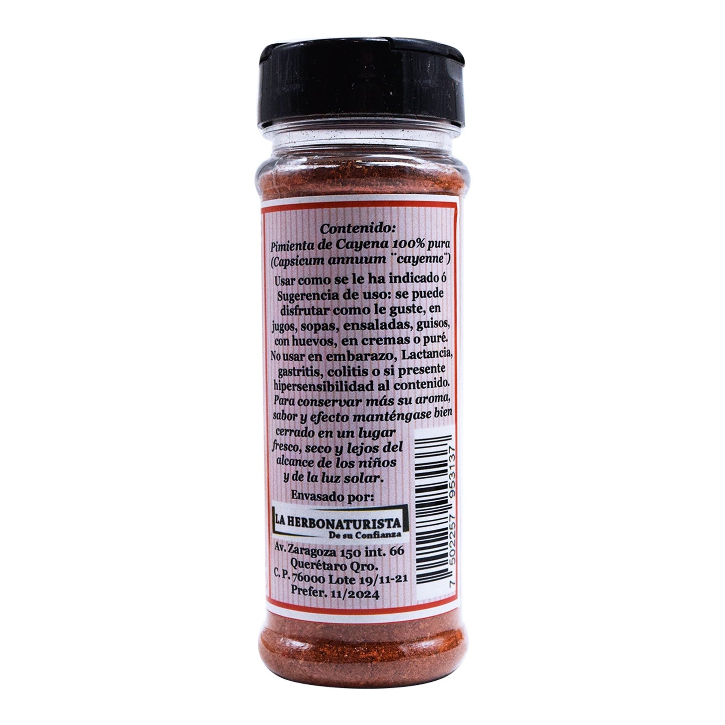 Pimienta Cayena 60 G (LA HERBONATURISTA)