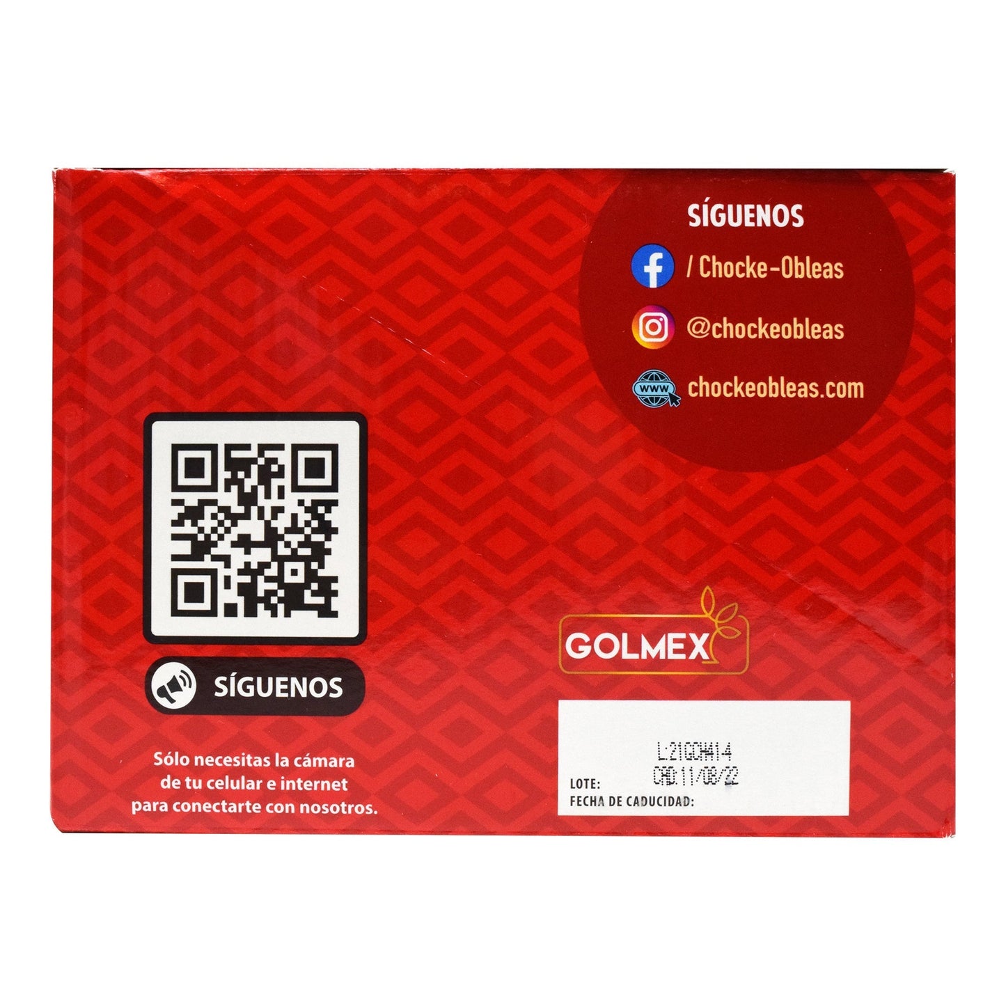 Obleas De Chocolate Rellenas De Chocolate 75 G (Paquete 10) (CHOCKE OBLEAS)