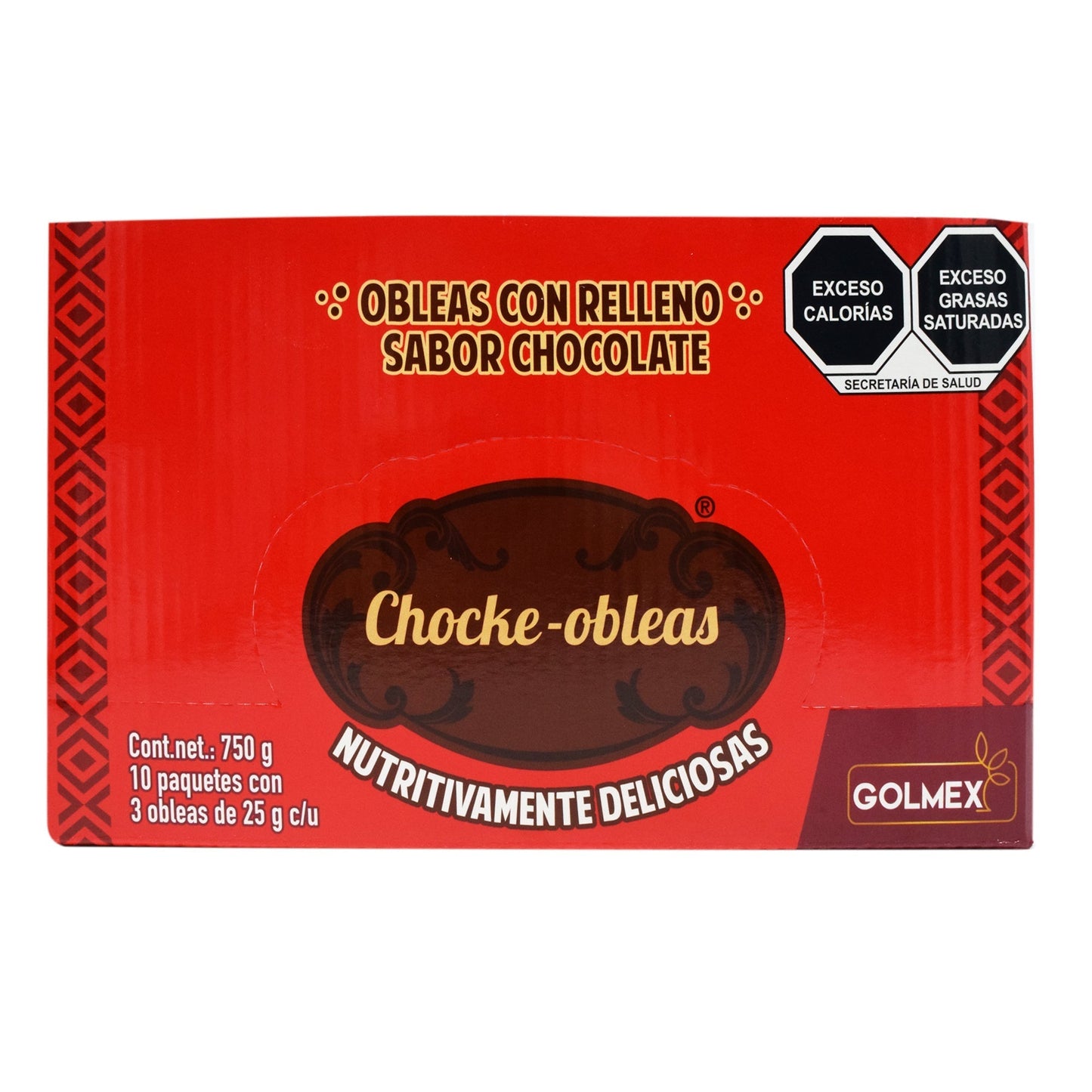 Obleas De Chocolate Rellenas De Chocolate 75 G (Paquete 10) (CHOCKE OBLEAS)