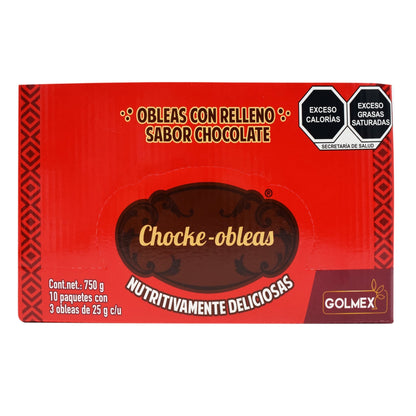 Obleas De Chocolate Rellenas De Chocolate 75 G (Paquete 10) (CHOCKE OBLEAS)