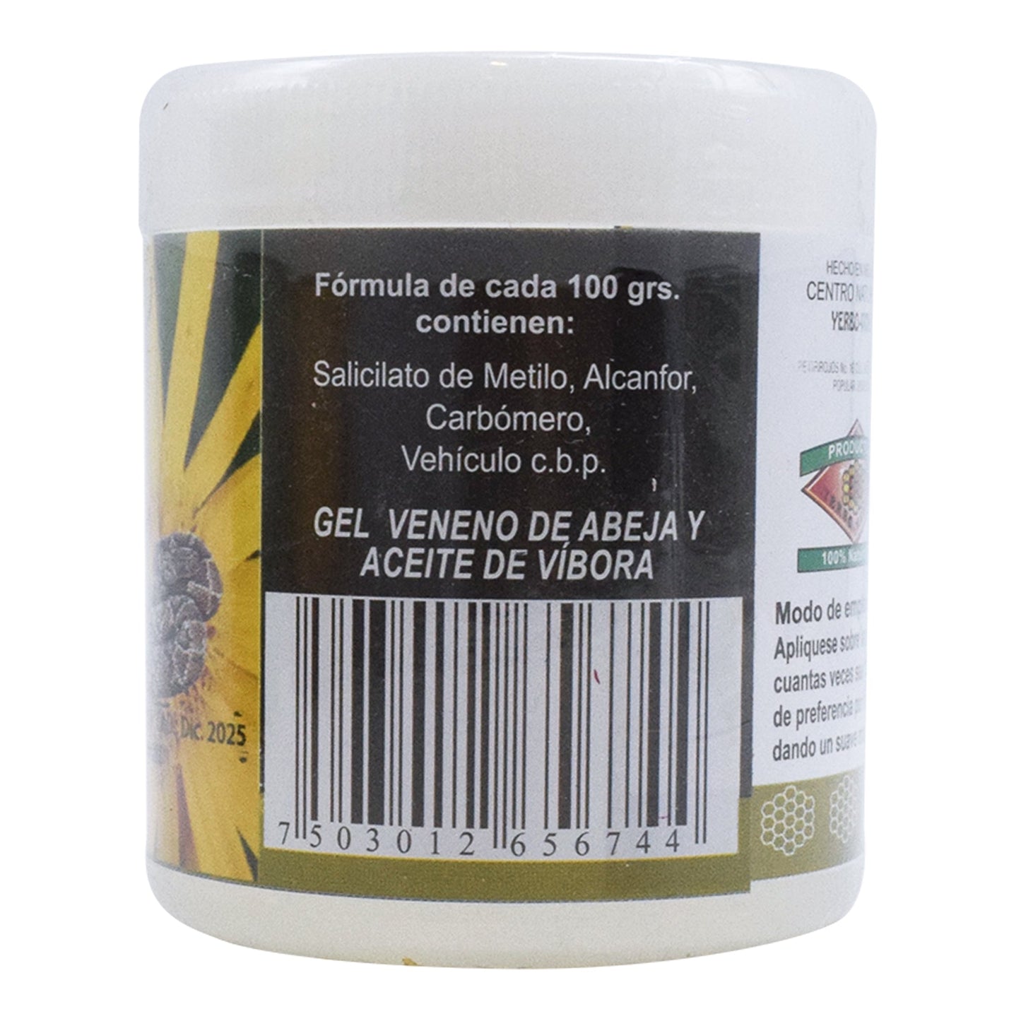 Gel Veneno De Abeja Y Aceite De Vibora 125 G (YERBO VITAL)