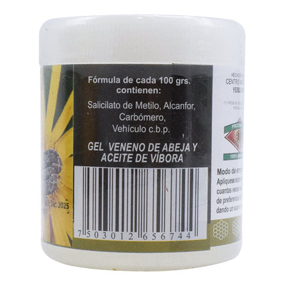 Gel Veneno De Abeja Y Aceite De Vibora 125 G (YERBO VITAL)