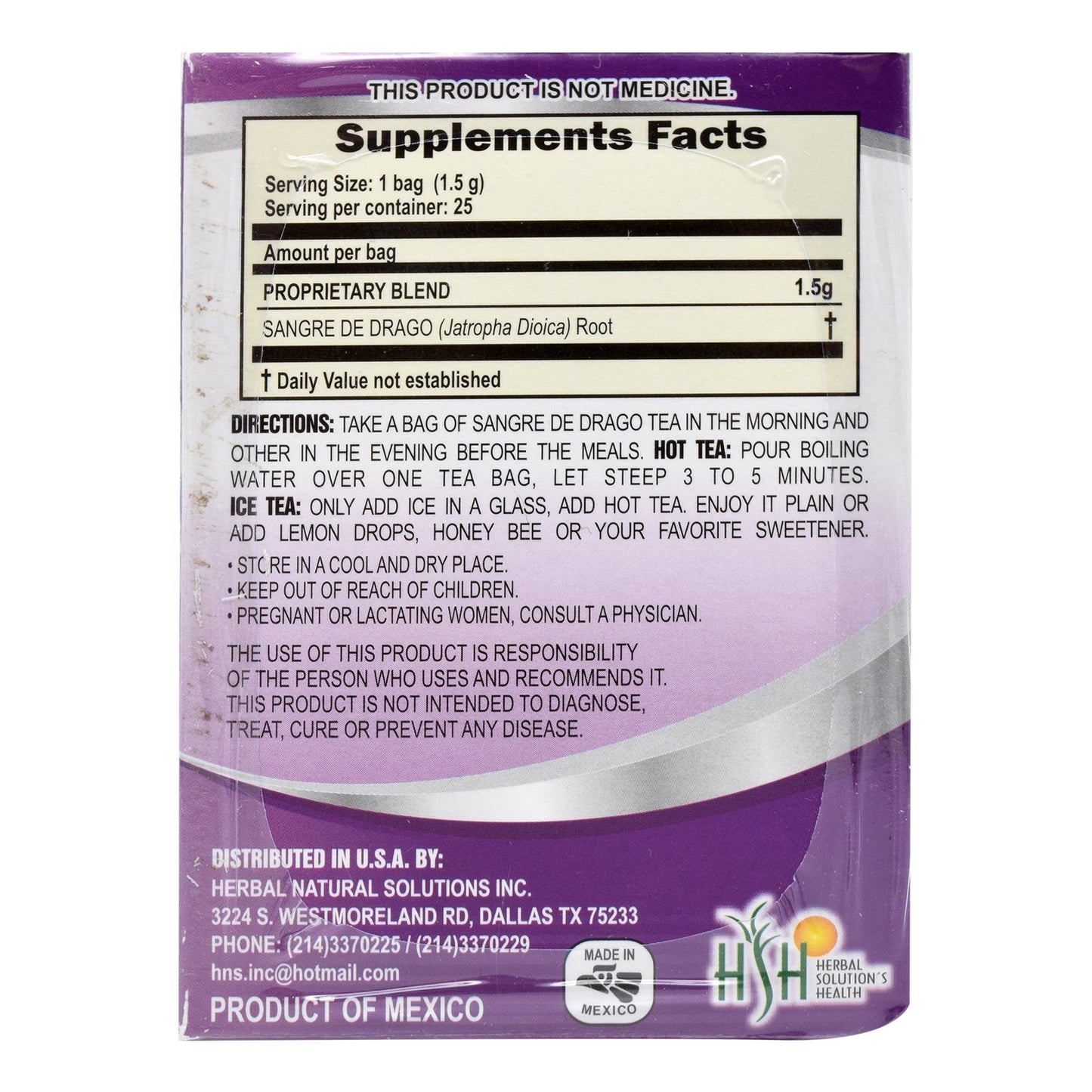 Te De Sangre De Drago 25 Sob (NATURAL VITALITY)