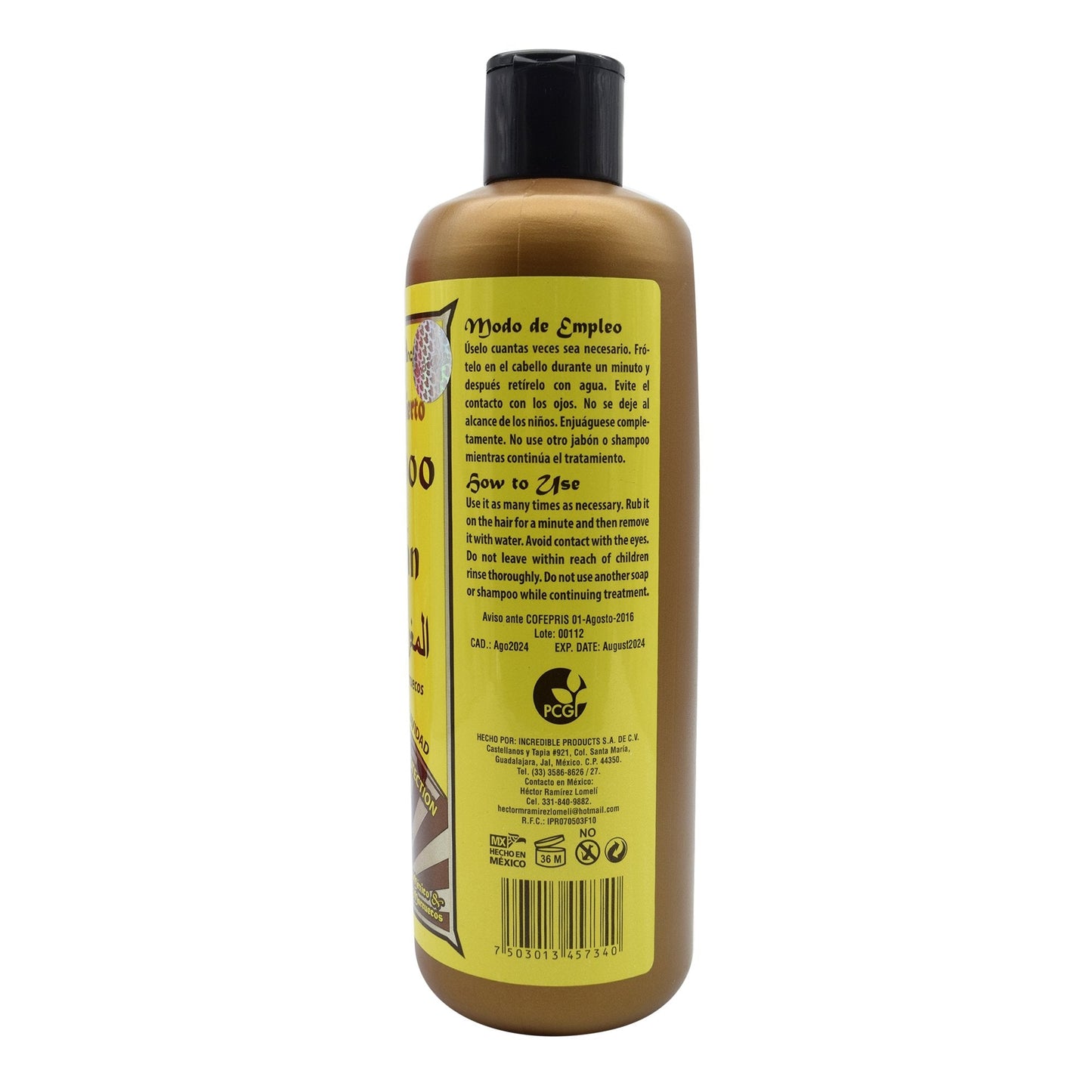 Shampoo Aceite De Argan 950 Mililitros (INCREDIBLE PRODUCTS)