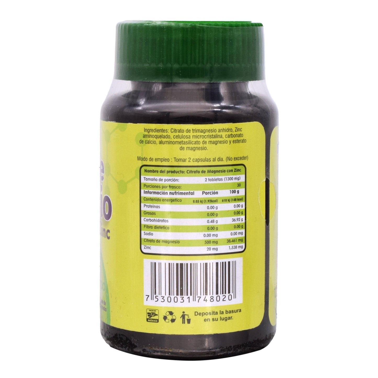 Citrato Magnesio Zinc 60 Cápsulas (MAXICLORURO)