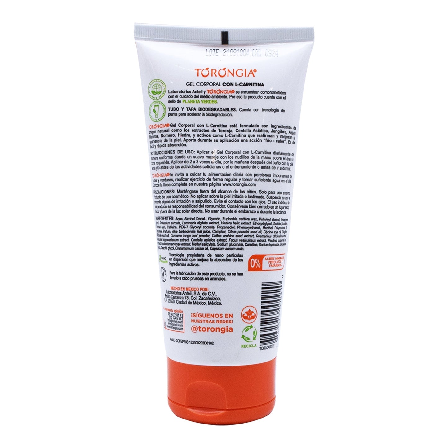 Gel Corporal Torongia Men Con L Carnitina 180 G (TORONGIA)
