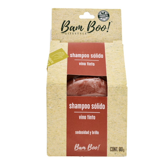 Shampoo Solido Vino Tinto 80 G (BAM BOO! LIFESTYLE)
