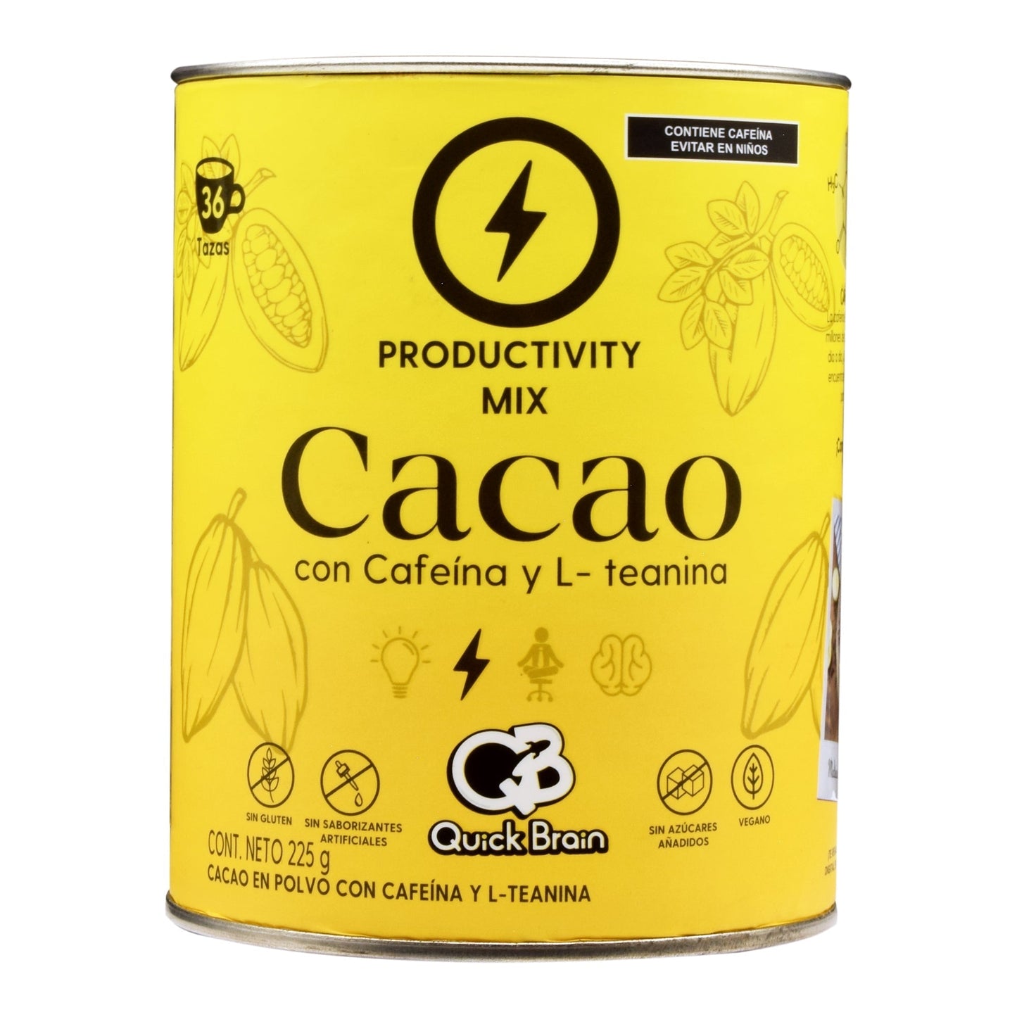 Cacao Con Cafeina Y L Teanina 225 G (QUICK BRAIN)