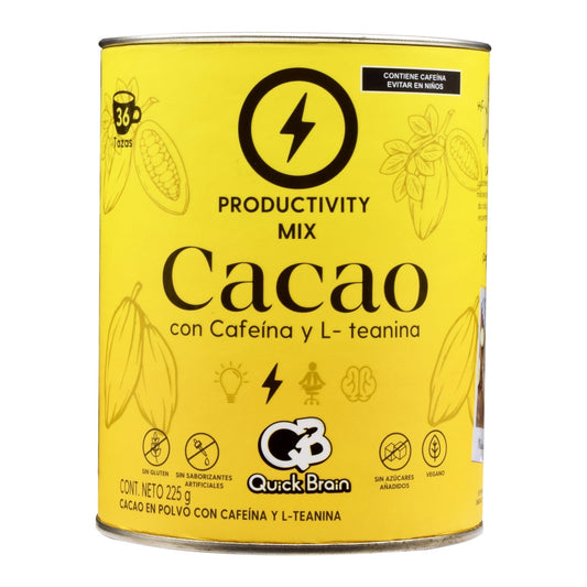 Cacao Con Cafeina Y L Teanina 225 G (QUICK BRAIN)