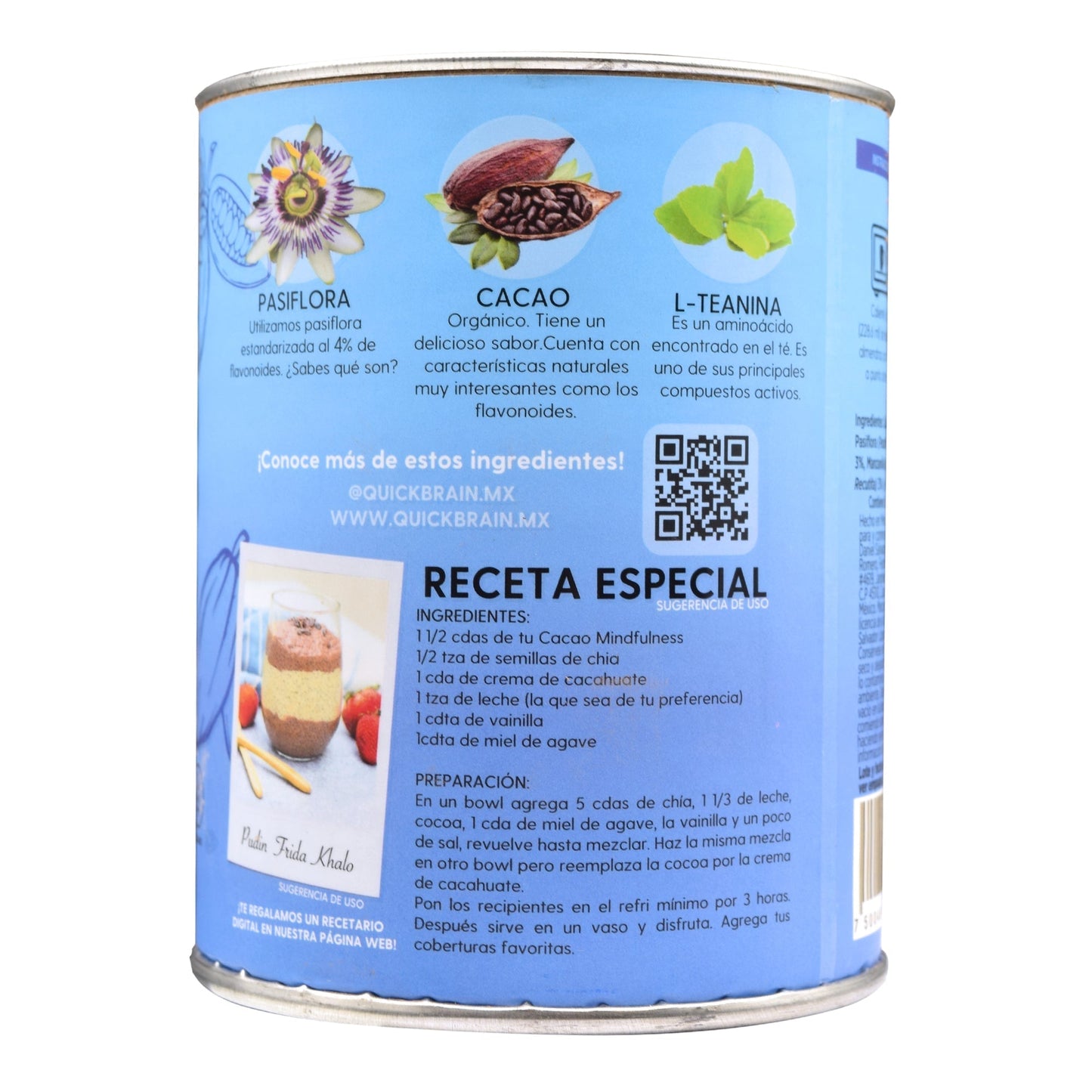 Cacao Con Pasiflora Manzanilla Y L Teanina 225 G (QUICK BRAIN)