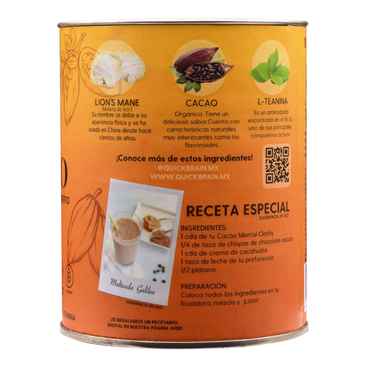 Cacao Con Melena De Leon Y L Teanina 225 G (QUICK BRAIN)