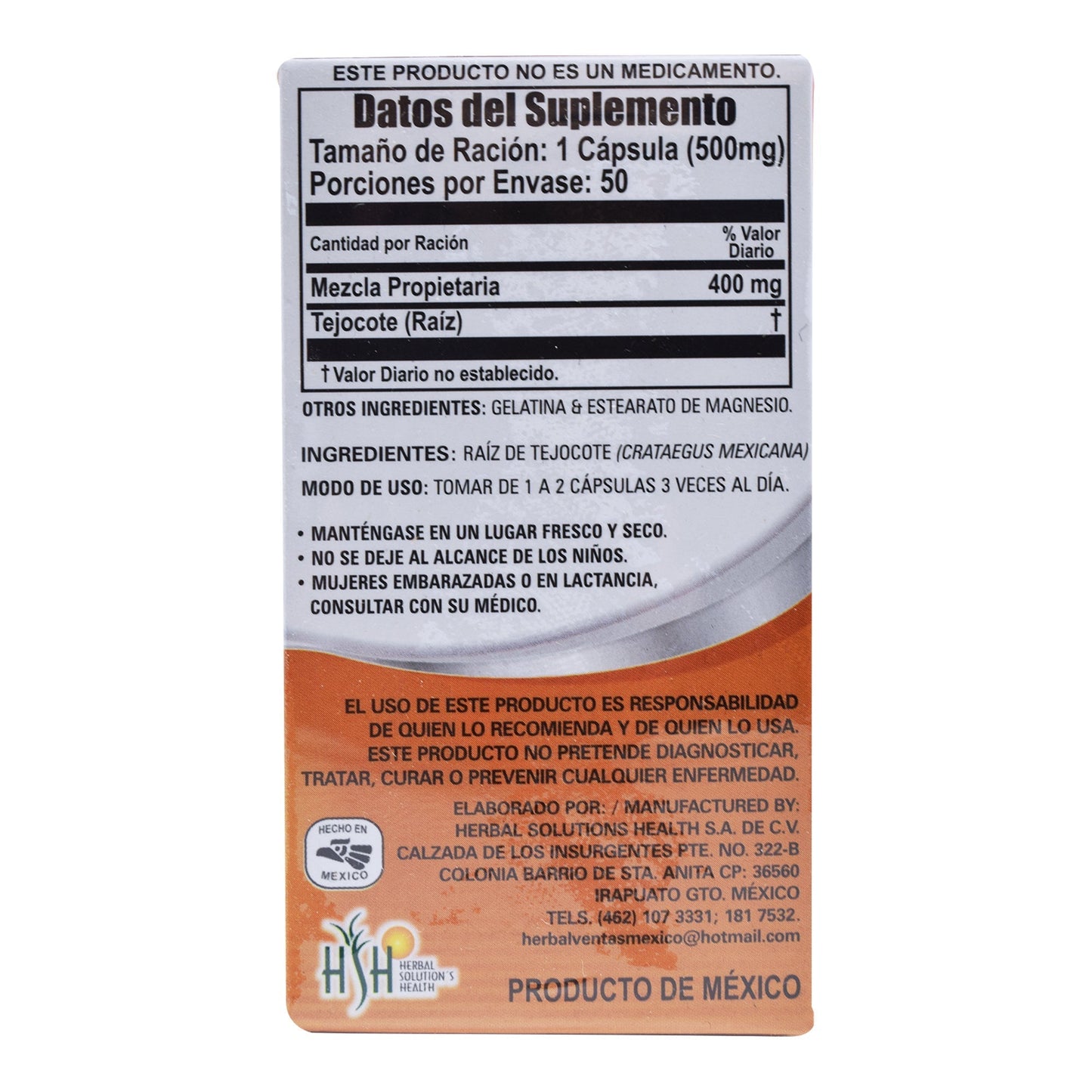 Raiz De Tejocote 50 Cápsulas (NATURAL VITALITY)