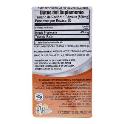 Raiz De Tejocote 50 Cápsulas (NATURAL VITALITY)