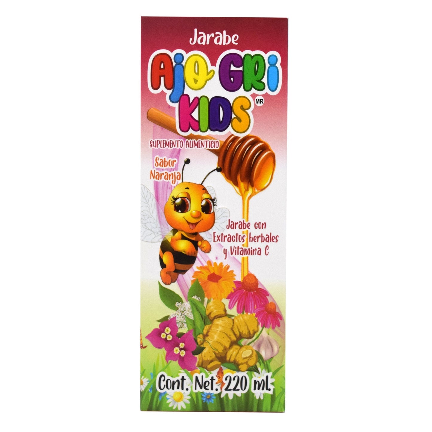 Jarabe Ajo Gri Kids Naranja 220 Mililitros (HERBOLARIA SALUDABLE)