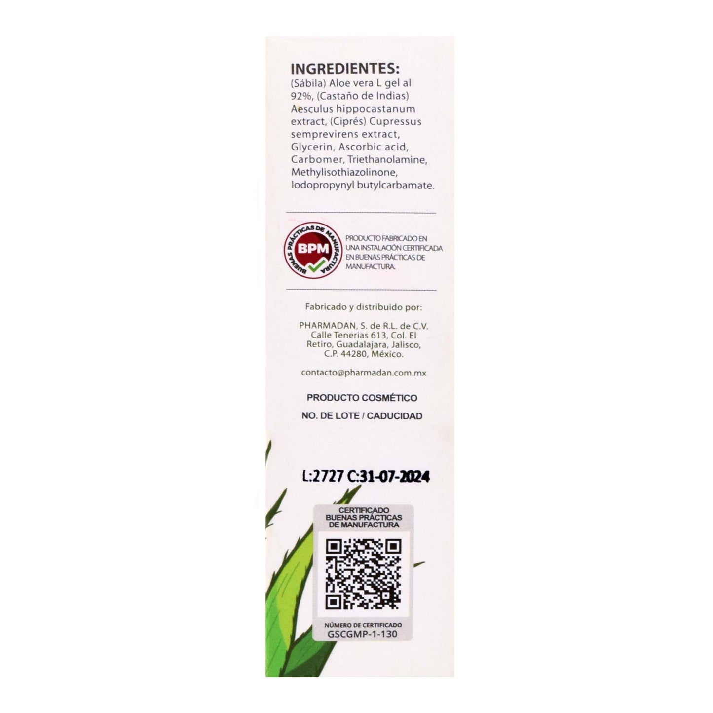 Gel Aloe Vera 80 Mililitros (EMODINE)