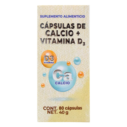 Calcio Y Vitamina D 80 Cápsulas (HERBOLARIA SALUDABLE)