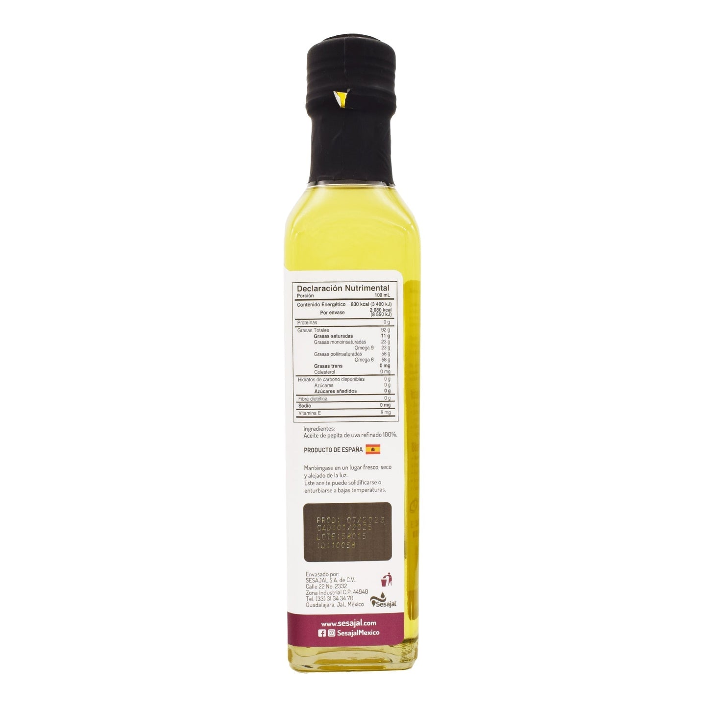 Aceite De Pepita De Uva 250 Mililitros (INES)