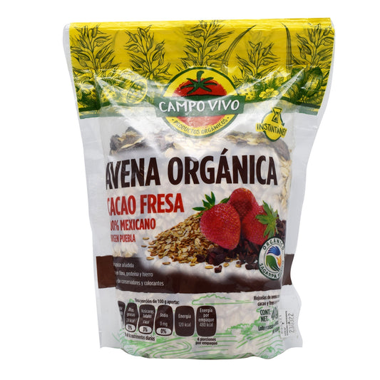 Avena Organica Cacao Fresa 400 G (CAMPO VIVO)