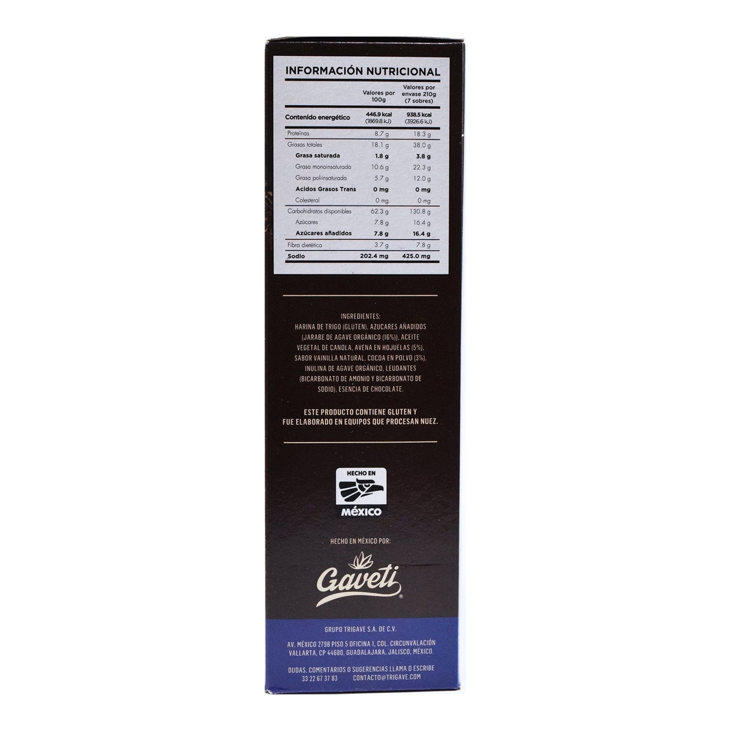 Galleta Con Avena Sab Chocolate 210 G (GAVETI)