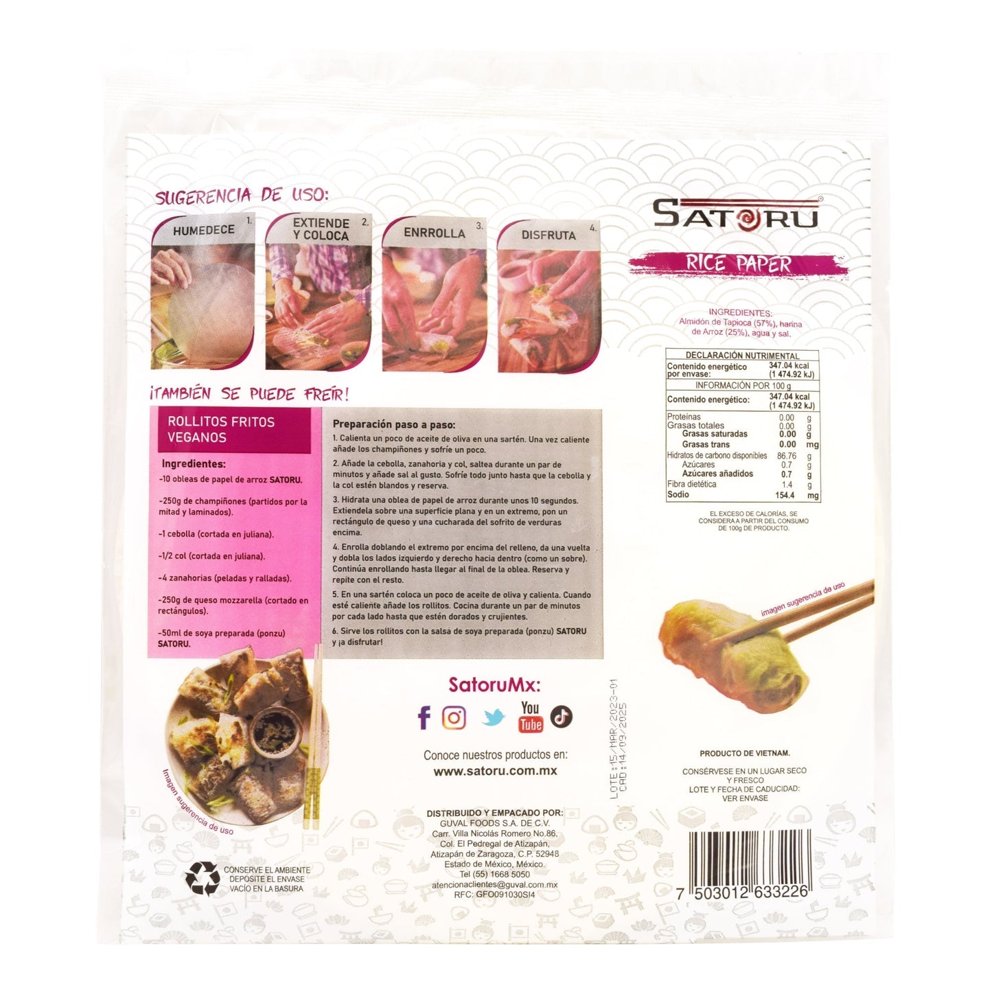 Papel De Arroz 10 Pza (SATORU)