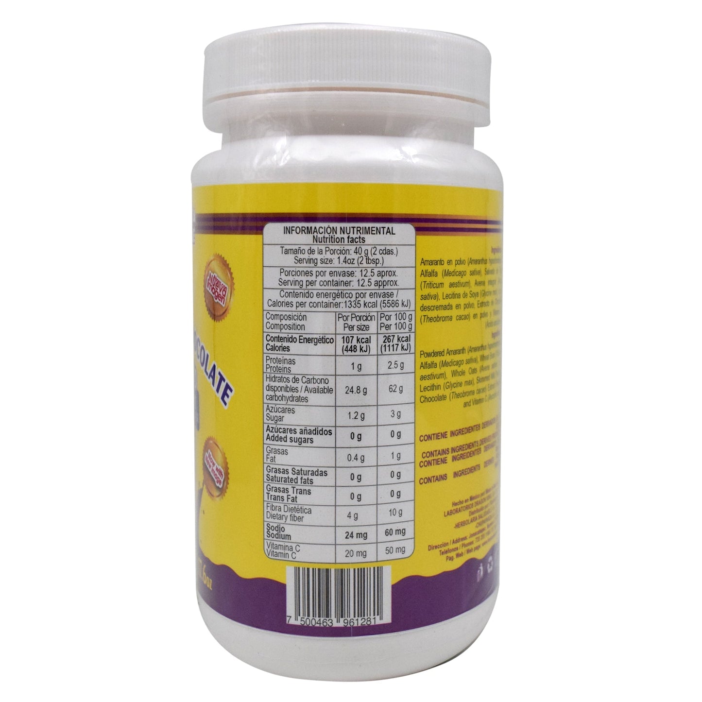 Malteada De Amaranto Sab Chocolate 500 G (HERBOLARIA SALUDABLE)