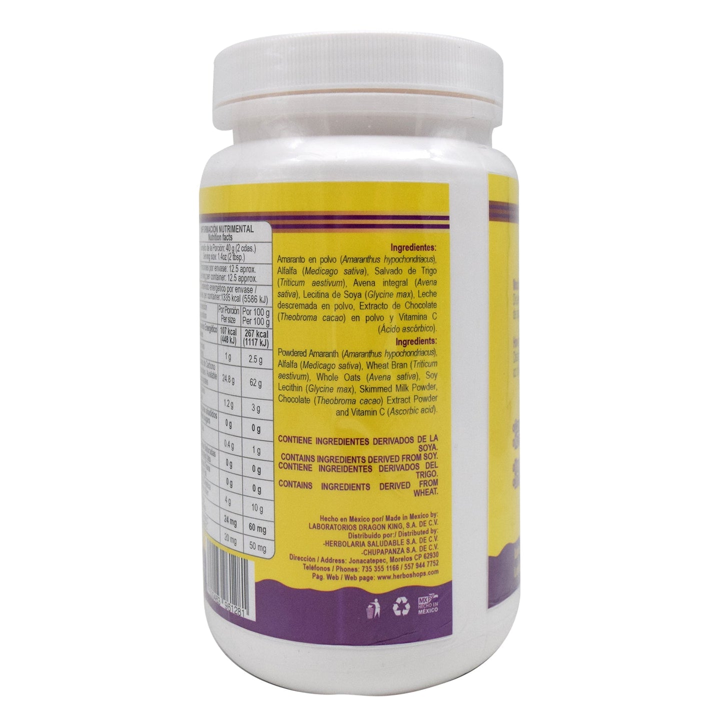 Malteada De Amaranto Sab Chocolate 500 G (HERBOLARIA SALUDABLE)