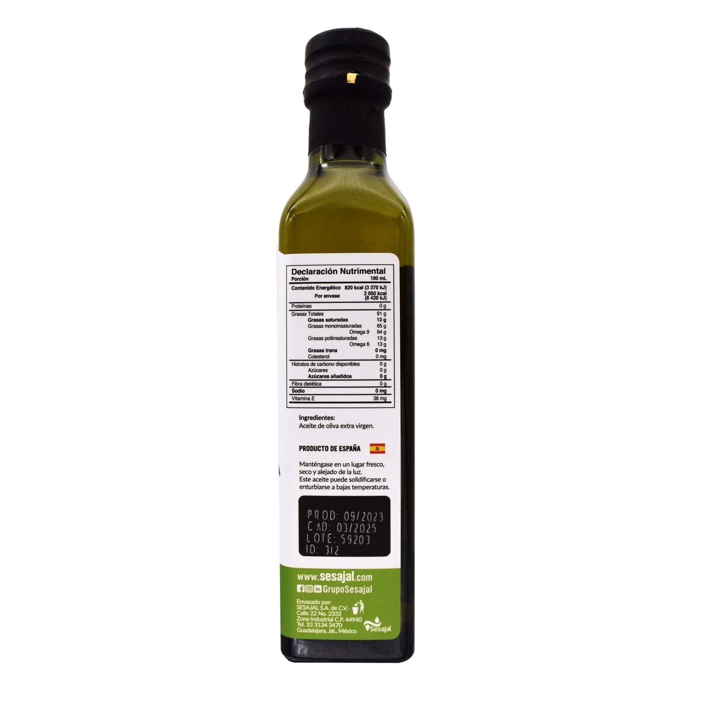 Aceite De Oliva Extra Virgen 250 Mililitros (INES)