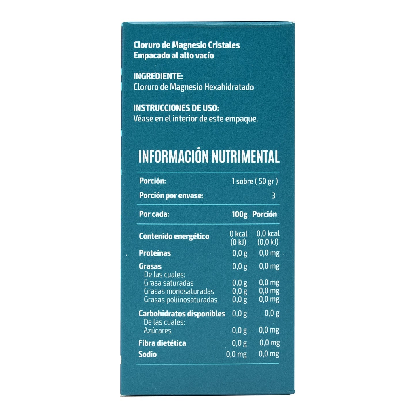 Cloruro De Magnesio Cristales 3 Sobres De 50 G (MARGARITA NATURAL)