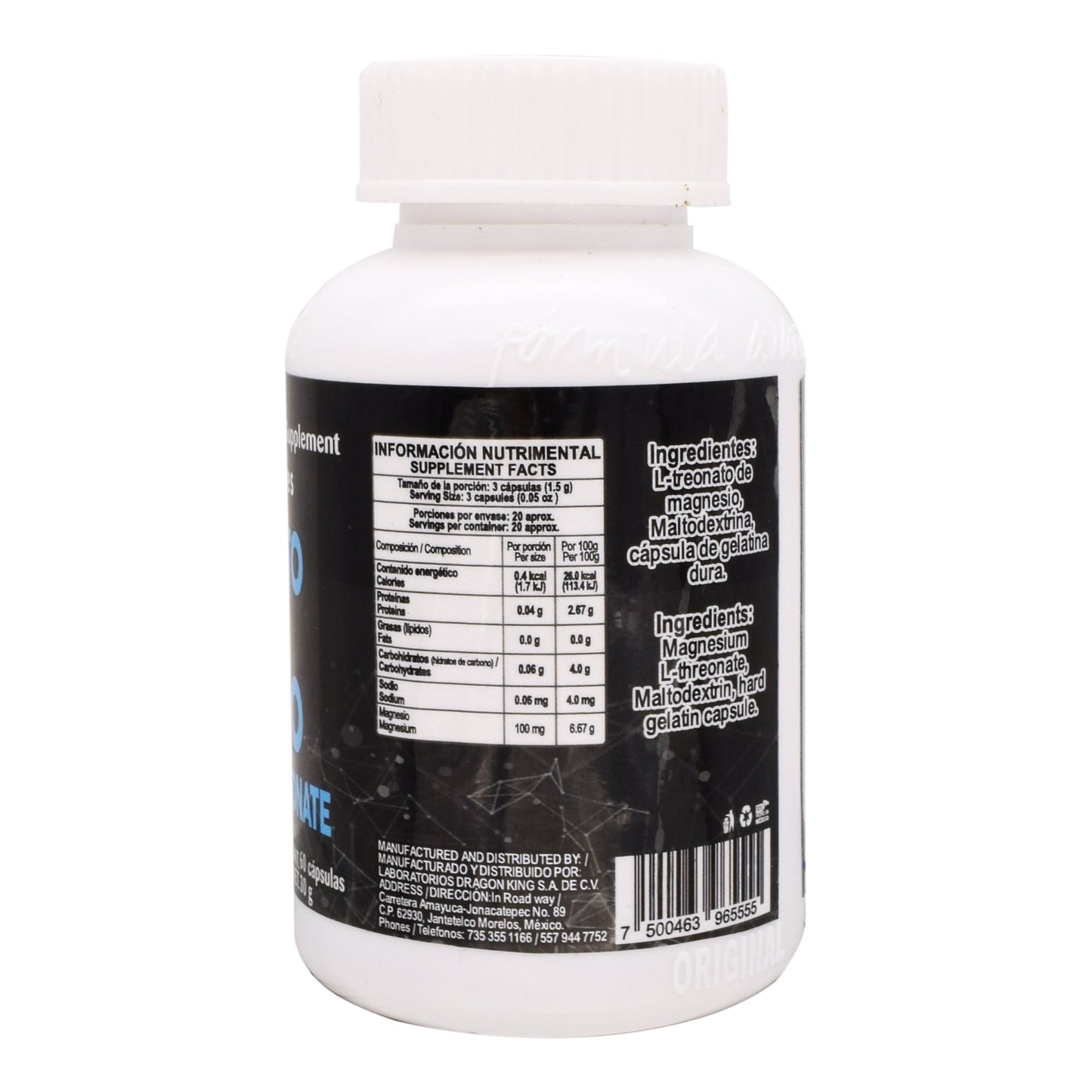 Ltreonato De Magnesio 60 Cápsulas (HERBOLARIA SALUDABLE)