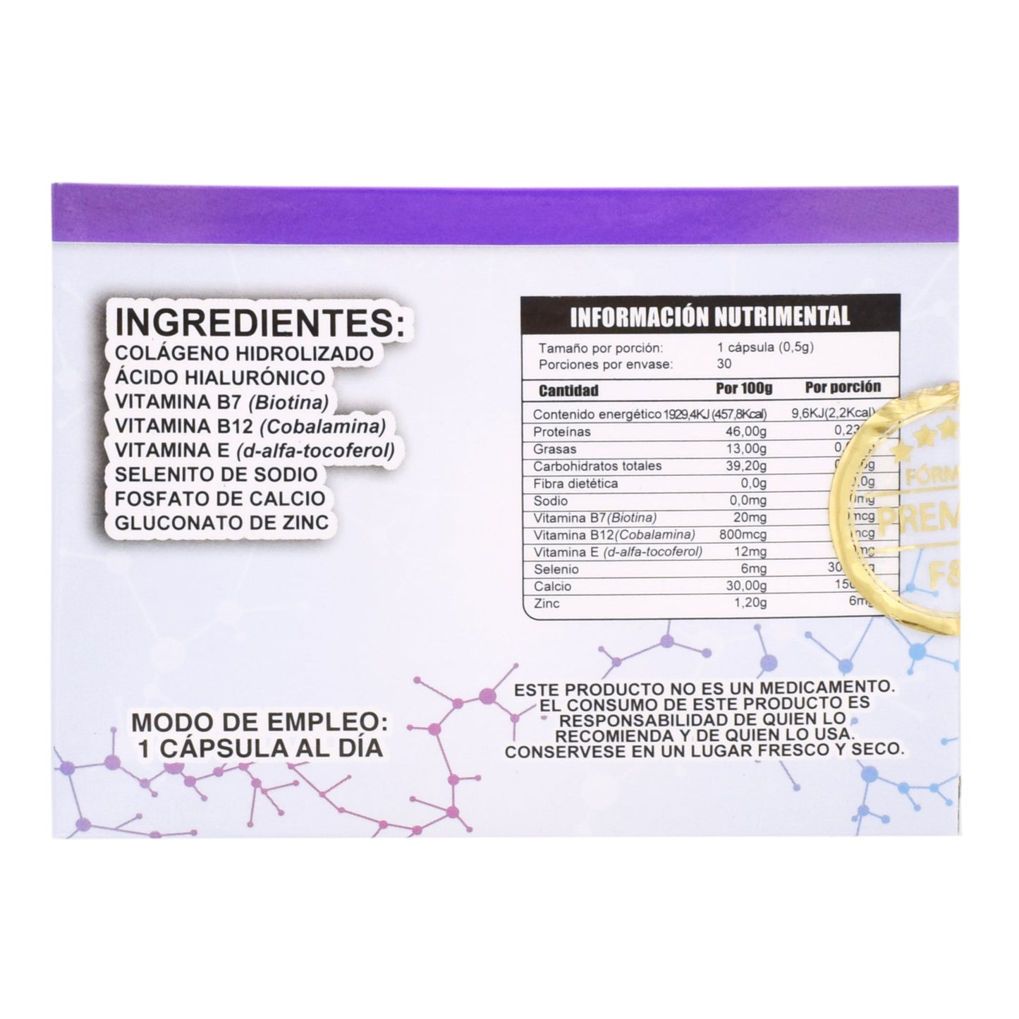 Biotina Con Acido Hialuronico 30 Cápsulas (BIOGEAR)
