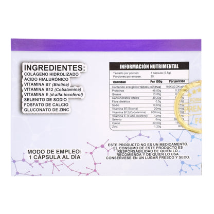 Biotina Con Acido Hialuronico 30 Cápsulas (BIOGEAR)