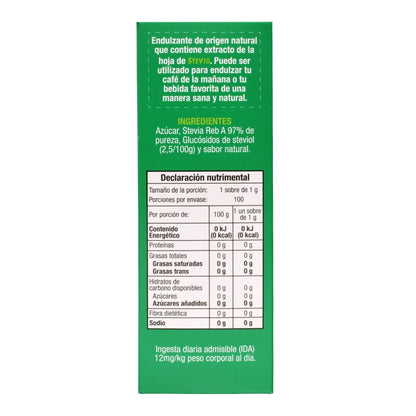 Endulzante Stevia 100 Sob (NAREVIA)
